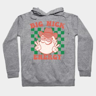 Retro Groovy Big Nick Santa Energy Funny Christmas 2024 Hoodie